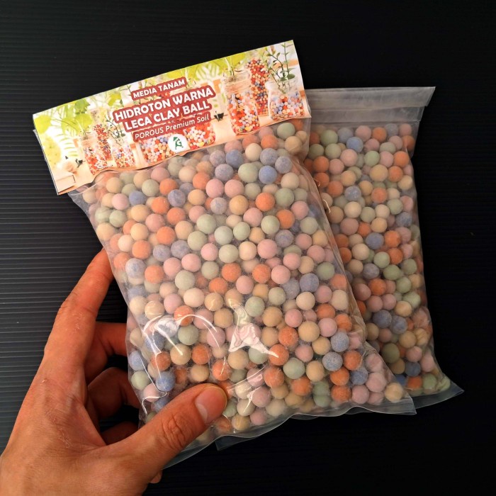 Promo Hidroton Leca Warna 1 Kg, Media Tanam Rainbow Hydroton Warna Pastel Terbaru