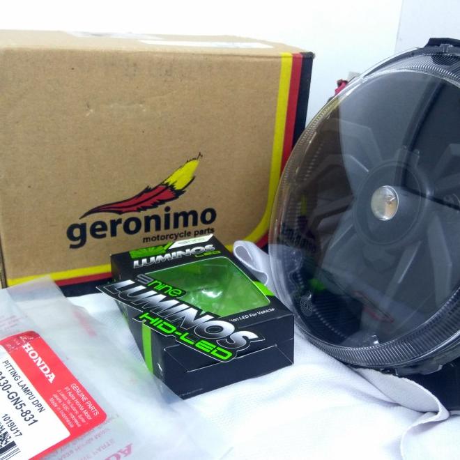 Paket Spider Full Hitam Reflektor Lampu Depan Yamaha Xride 115 Cc