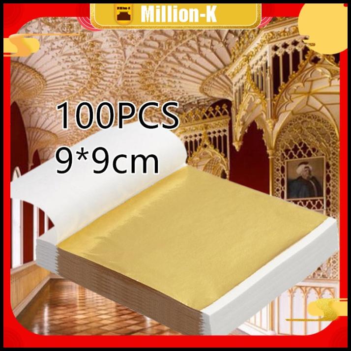 

DISKON 100PCS GOLD FOIL PAPER/GOLD LEAF PAPER/EMAS FOIL SHEET KERTAS !!!!!!!
