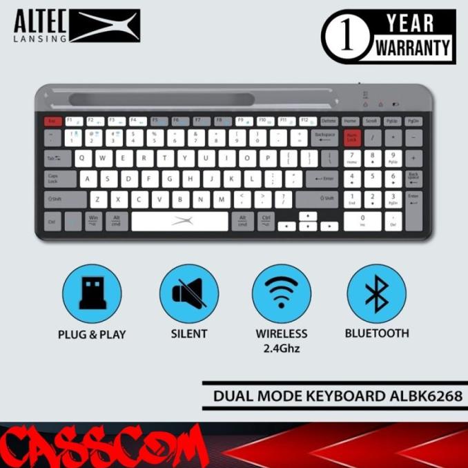 Altec Lansing Keyboard Dual Mode Wireless/Bluetooth ALBK6268 ALBK-6268