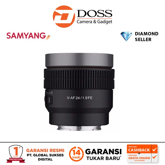 Samyang V-AF 24mm T1.9 Lens for Sony FE Samyang VAF 24 mm