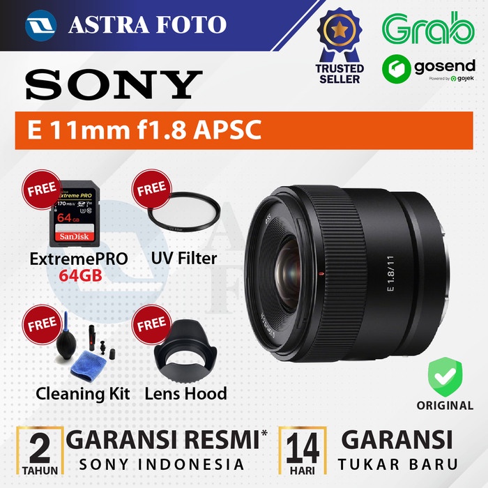 Sony E 11mm f1.8 APSC Lens Sony 11 mm f/1.8 - Lensa Kamera Sony
