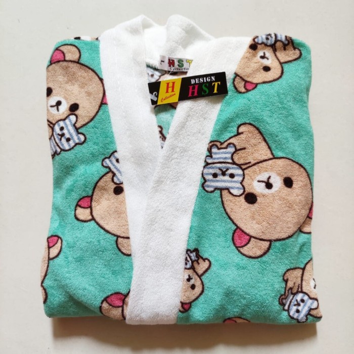 Kimono Handuk Kimono Anak Size XXL (11-15 Thn) / Baju Handuk Mandi / RILAKUMA - Hijau Tosca(W0C4) Ki