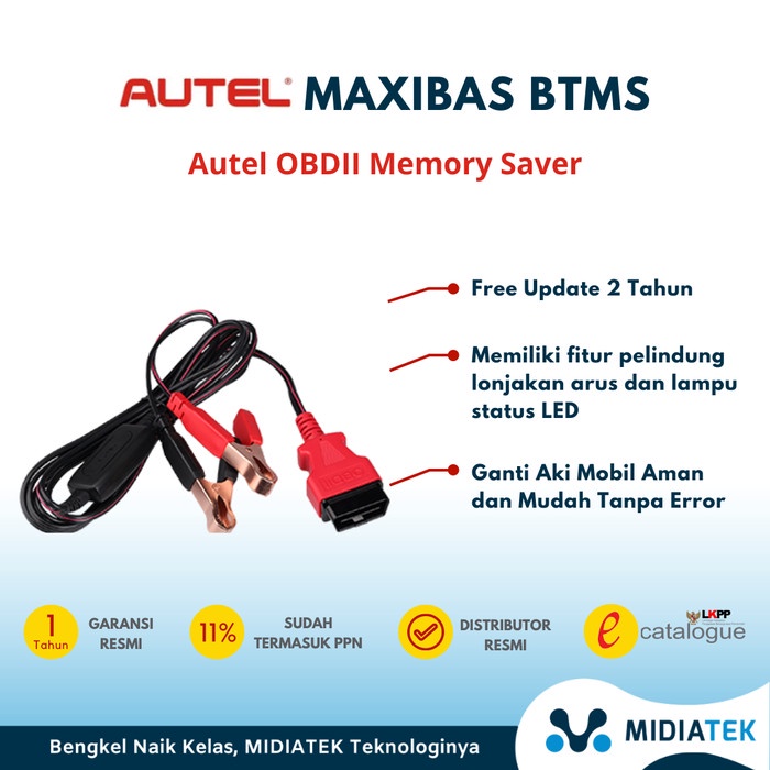 [New Ori] Autel Maxibas Btms Alat Cegah Reset Ganti Aki Mobil Obdii Memory Saver Terbatas