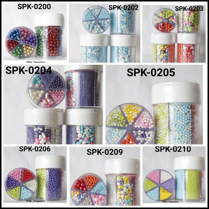 

BEST DEAL GR-SPK ISI 6 SPRINKLES SPRINKLE SPRINKEL 190GR ANEKA MOTIF MODEL !!