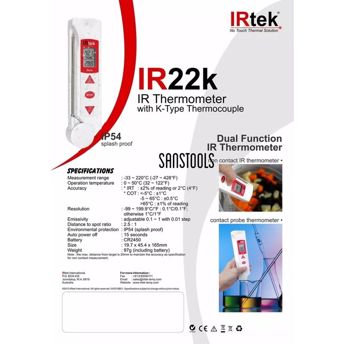 ✅Sale Irtek Ir22K Dual Function Thermometer Non Contact Ir 22K Ukur Suhu Terbatas