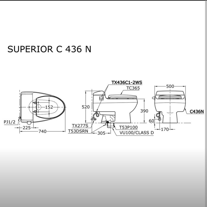 Ready Closet Duduk Toto C436N/Kloset Duduk Toto Superior C 436 N Original Terbaik