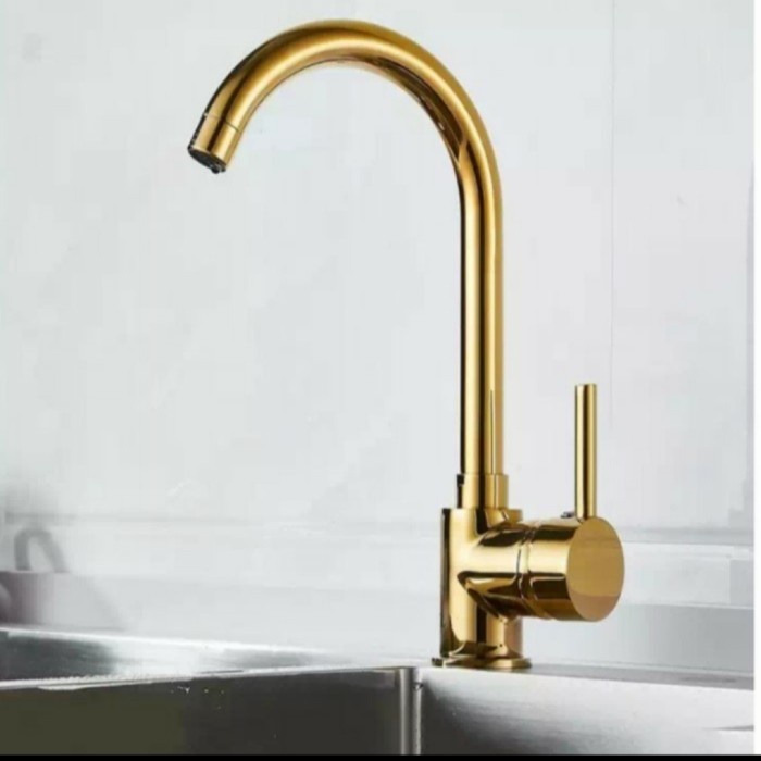 ✅Ori Keran Air Kran Aer Kitchen Sink Wastafel Cuci Piring Gold Panas Dingin Diskon