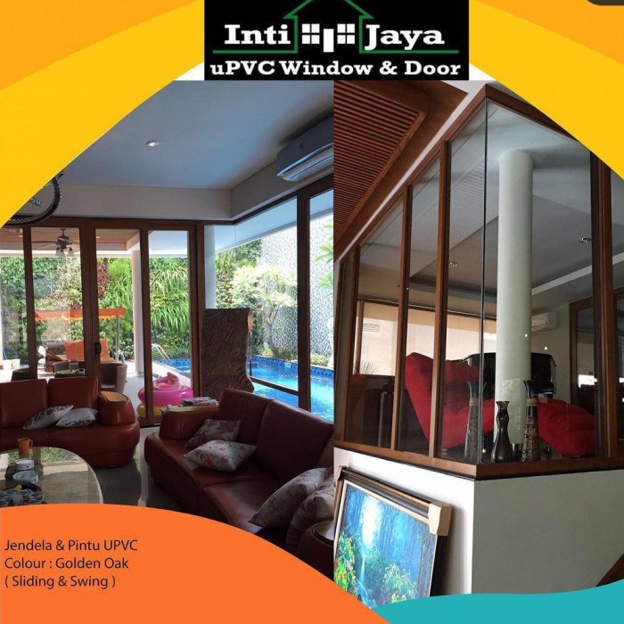 ✅New Ori Pintu Dan Jendela Upvc Golden Oak Berkualitas