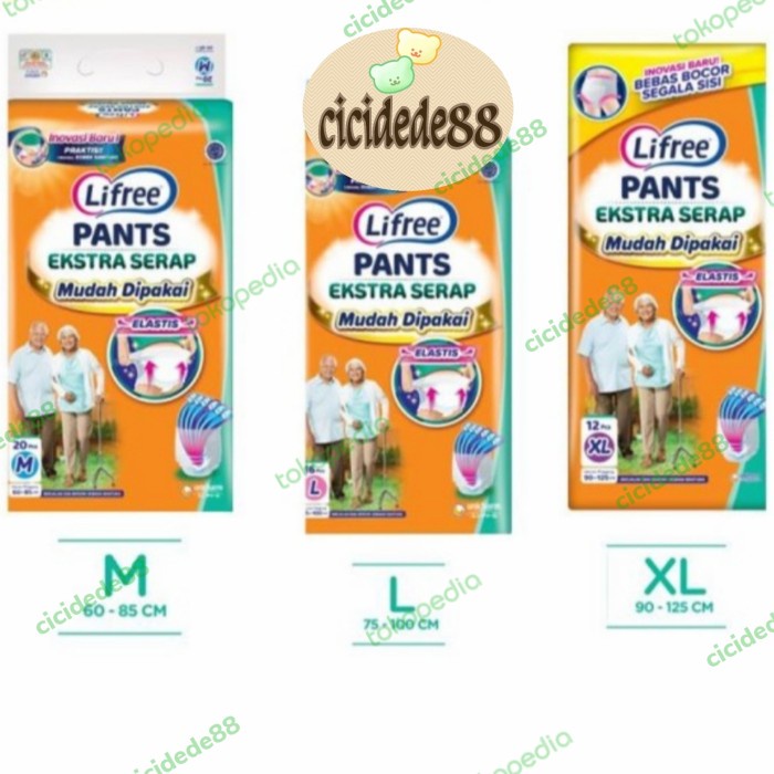 Promo Lifree Popok Celana Dewasa /Lifefree Pants Extra Serap - M/L/Xl
