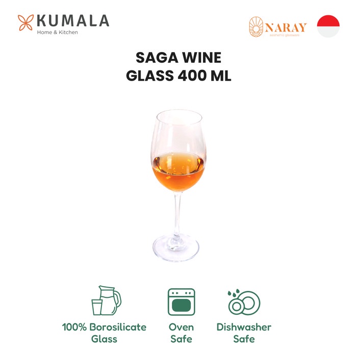 NARAY SAGA WINE GLASS - 1 PCS GELAS CANTIK/GELAS WINE/GELAS AESTHETIC