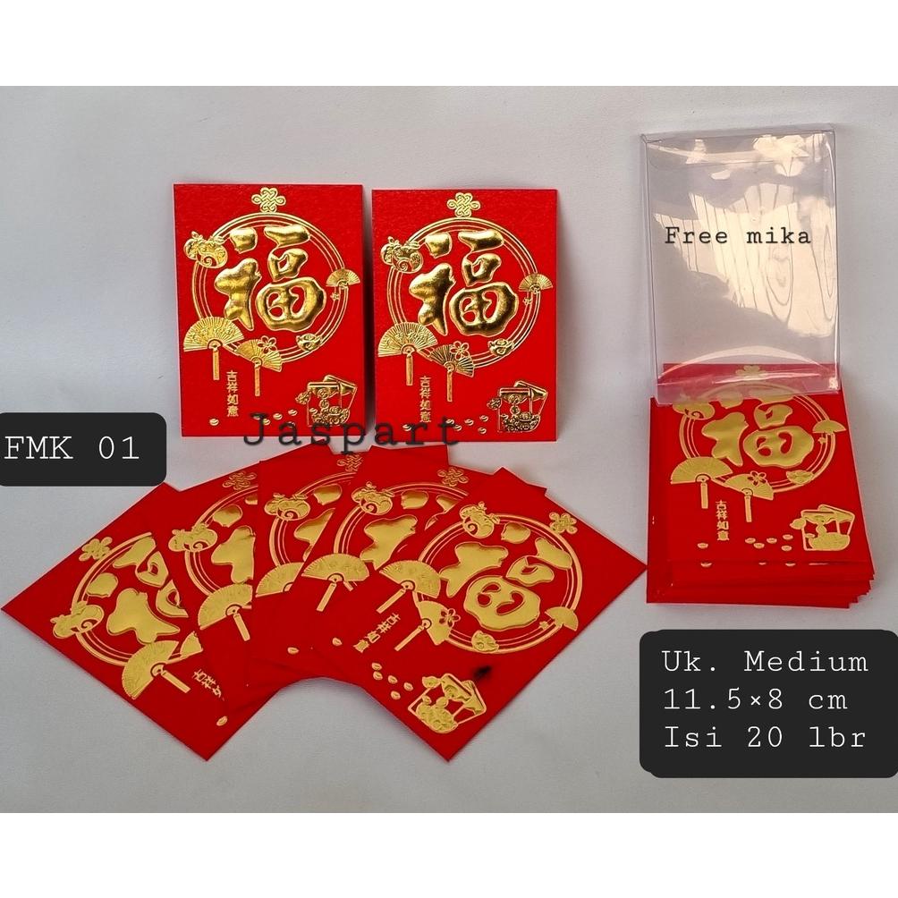 

Angpao Imlek Fuk Fu Isi 20 Lembar Fung Pau Hongbao Fuk Kotak Mika Fukmika Ukuran Medium