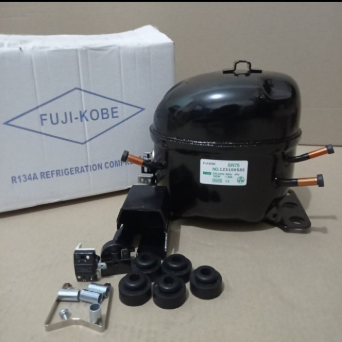 Kompresor Kulkas/Compressor Kulkas 2 Pintu Merk Fuji Sr75 Baru 1/5 Pk Sparepart Kulkas