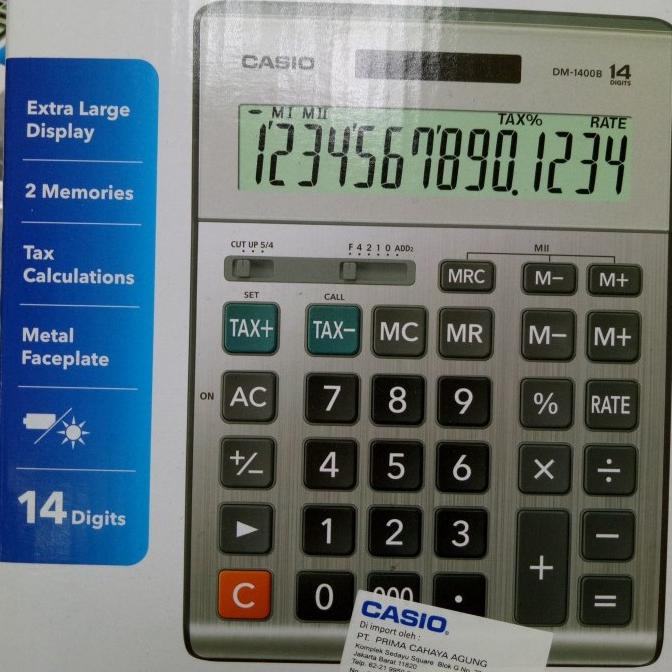 

Kalkulator 14 digit Casio DM1400B kualitas bagus