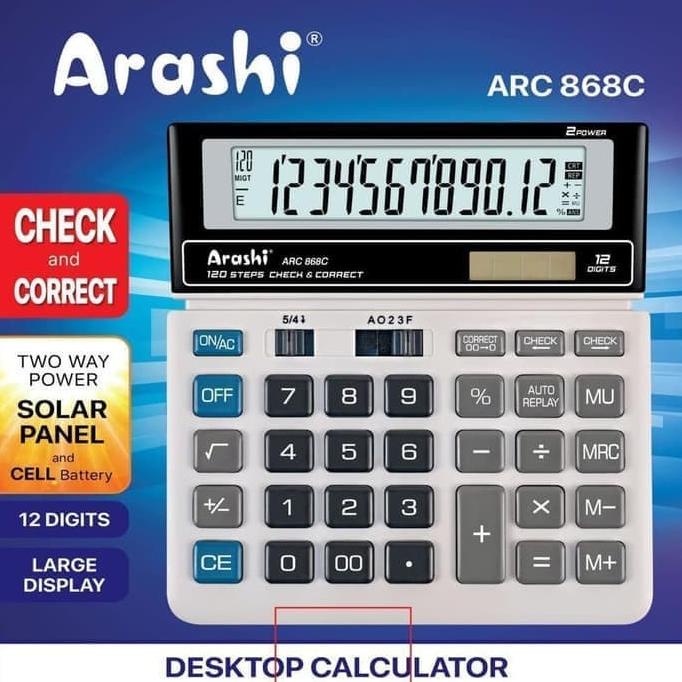 

Kalkulator Arashi 12 Digit ARC 868C