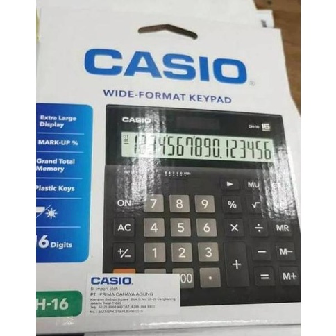 

Kalkulator 16 Digit CASIO DH-16 Calculator Besar