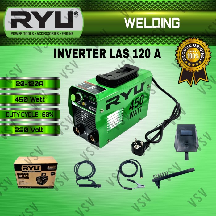 [Original] Ryu Inverter Mma 120 Igbt / Mesin Las / Mesin Trafo Las / Welding Limited