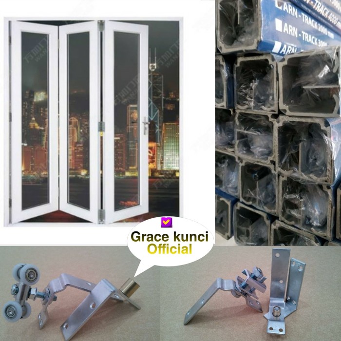 [Ori] Accecories Pintu Lipat 3 Meter/Rel Pintu Lipat 3 Meter 1Set Include Berkualitas