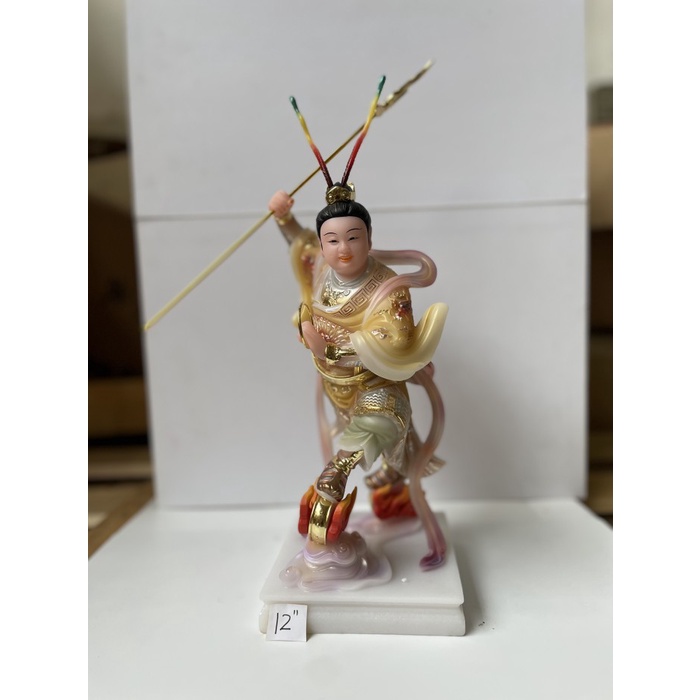 Patung dewa naca / nezha / locia bahan marmer 12in