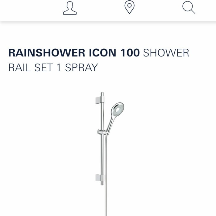 [Ori] Grohe 27378000 Rain Shower Icon 100 Shower Rail Set 1 Spray Terbatas