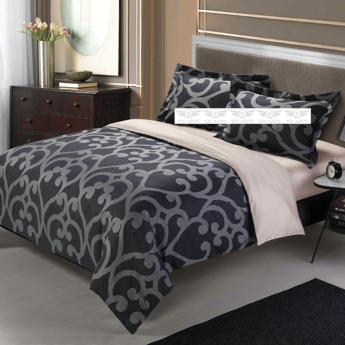 [New] Sprei Set 180X200  Duvet Quilt Cover Sateen Jacquard Double Bed Satin Berkualitas