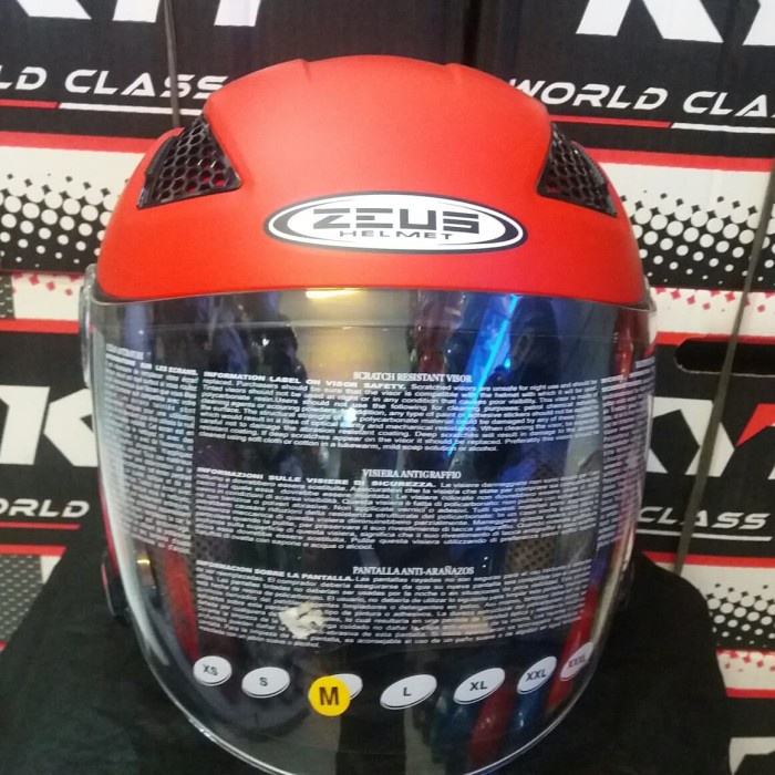 [New Ori] Helm Half Face Zeus 610 Solid Red Doff Terbaru