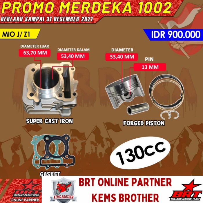 ✨Termurah Blok Brt Mio J Jupiter Z1 Boreup 130Cc Bisa Gojek