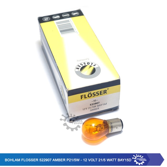 Bohlam flosser 522907 Amber P21/5W - 12 Volt 21/5 Watt BAY15d star