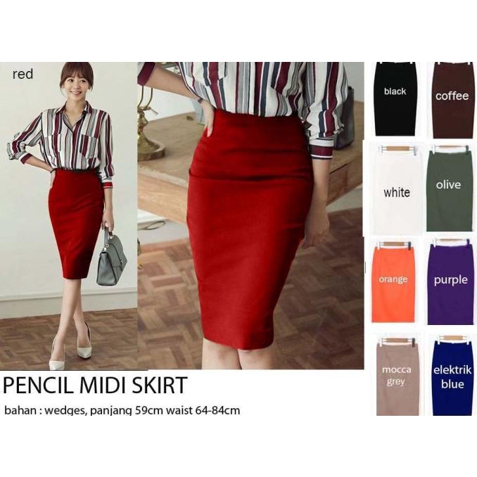 New Sale Rok Span Pendek Wanita / Shirt Pensil Wanita / Rok Hitam Kerja Formal Limited Edition
