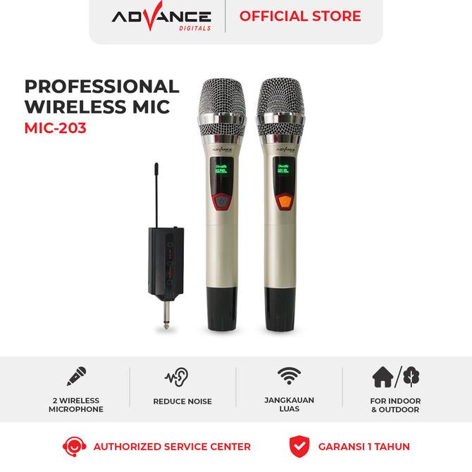 Microphone Advance Mic-203 Profesional 2 Mic Wireless Karoke
