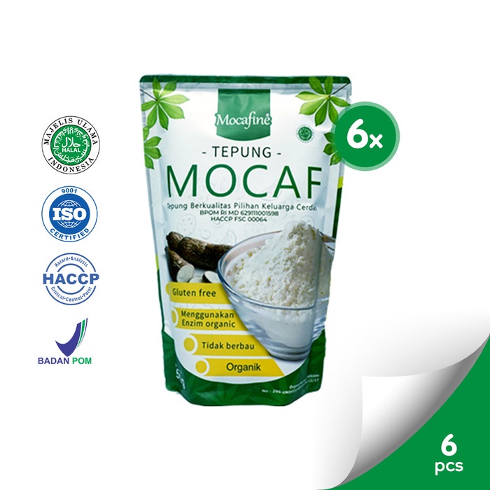

Baru!! PAKET HEMAT 6 - Mocafine Tepung Mocaf - Gluten Free - Organik - 6 pcs