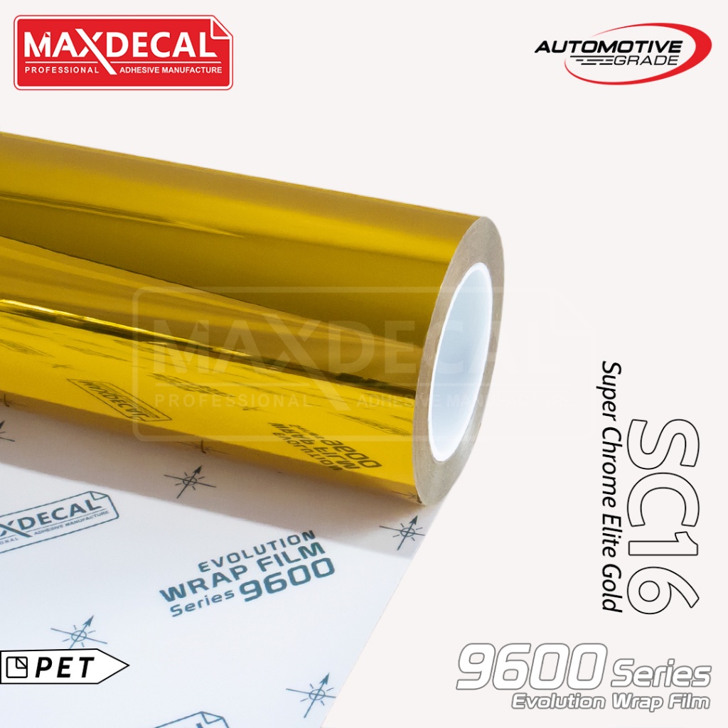 (METERAN) MAXDECAL 9600 SC16 ELITE GOLD SUPER CHROME Evolution Wrap Film Premium