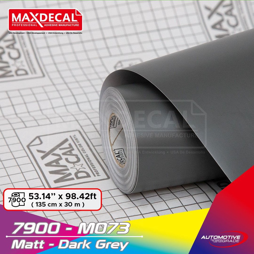 [Per Meter] MAXDECAL 7900 073 DARK GREY 135 cm Abu Gelap Doff