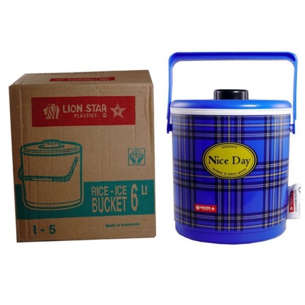RICE AND ICE BUCKET TERMOS ES BATU TEMPAT NASI 6 LITER I-5 LION STAR