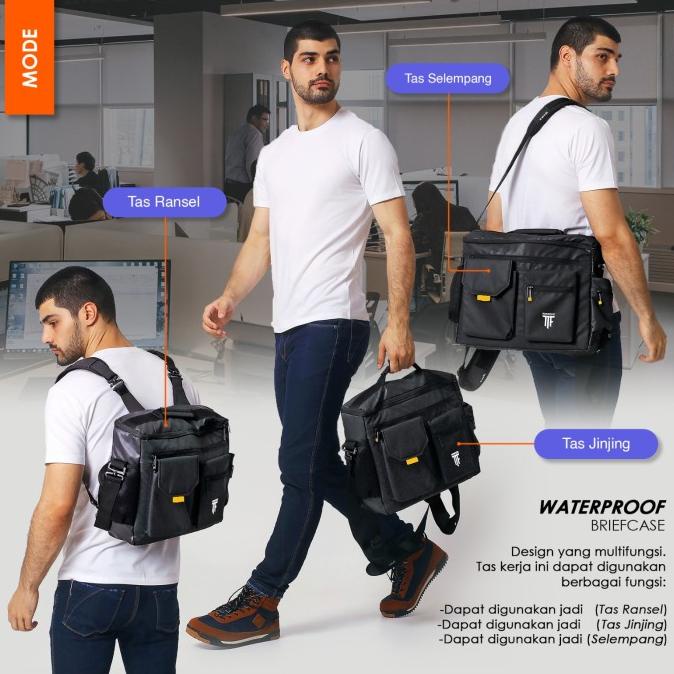 Moralflat Tas Pria - Tas Laptop Anti Air - Tas Ransel Pria - Hitam