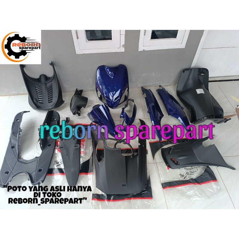 paketan cover ful body halus kasar Yamaha Mio sporty biru - cover body kasar halus Mio sporty biru