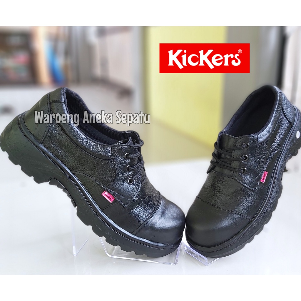 SEPATU SAFETY SEMI BOOTS KICKERS PENDEK PRIA KICKERS UJUNG BESI KULIT KERJA PROYEK LAPANGAN SEPATU P