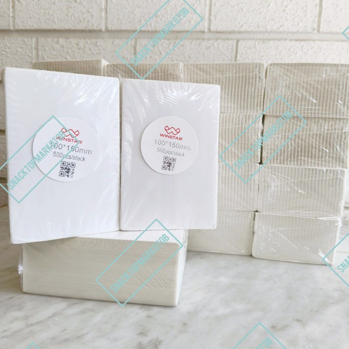 

Promo Kertas Sticker Label Thermal Resi 100X150Mm A6 Lipat Isi 500