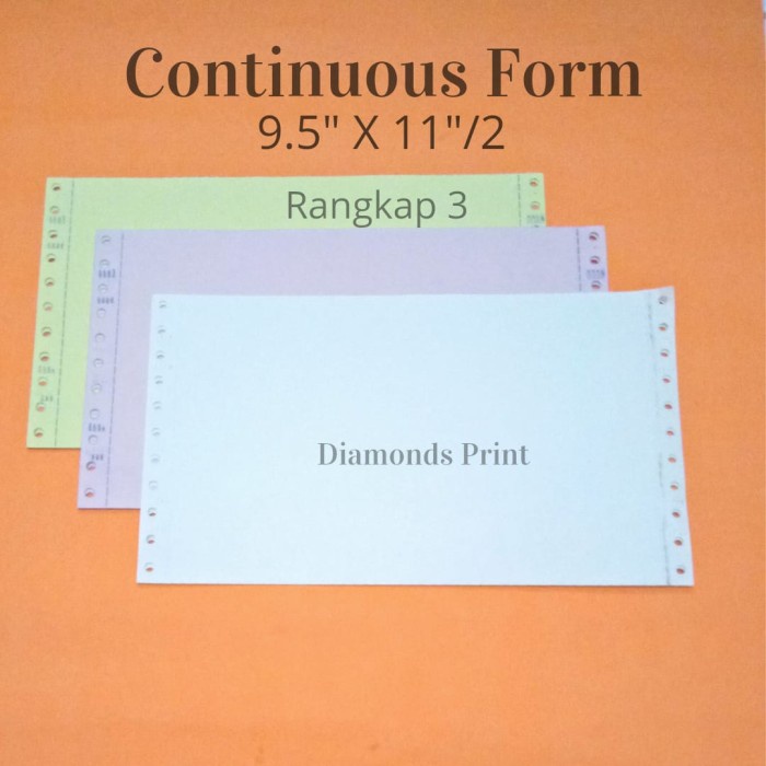 

Promo Continuous Form 9.5 X 11/2 3Ply Kertas Faktur Invoice Nota Ncr Rangkap