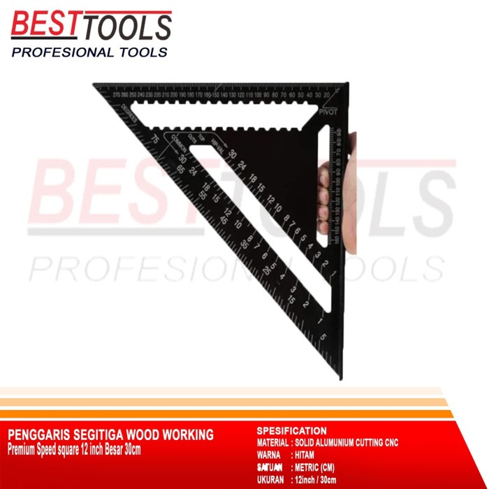 

Promo Premium Speed Square 12 Inch Besar 30Cm Penggaris Segitiga Woodworking