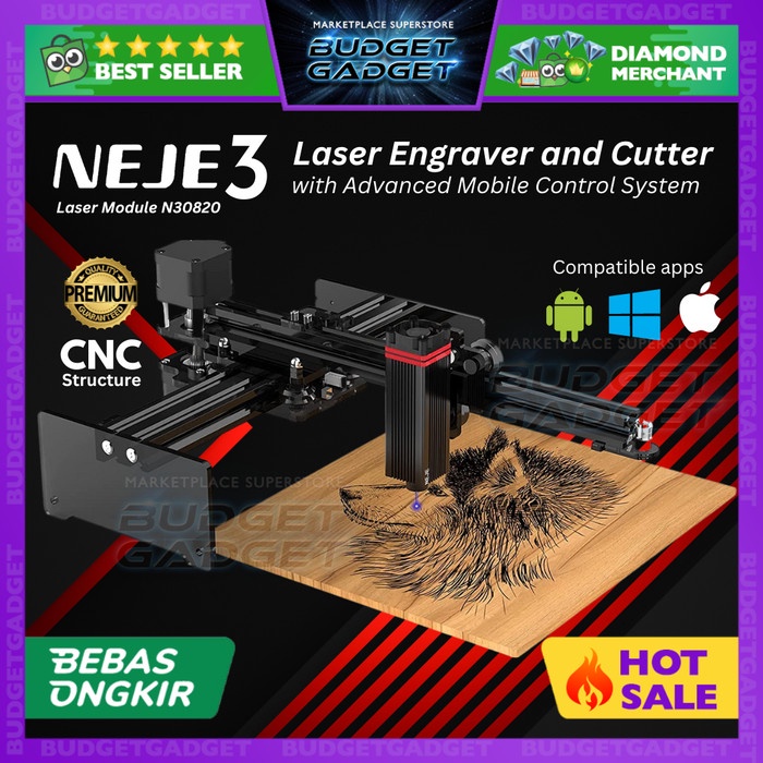 

✨Sale Neje 3 Laser Engraver Printer Grafir Ukir 40W - N30820 Terbaru