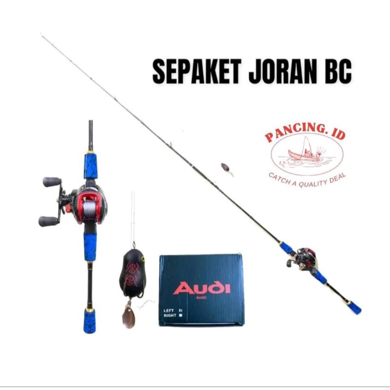 Seoaket siap pakai joran BC fiber solid dan reel BC Audy free senar pe