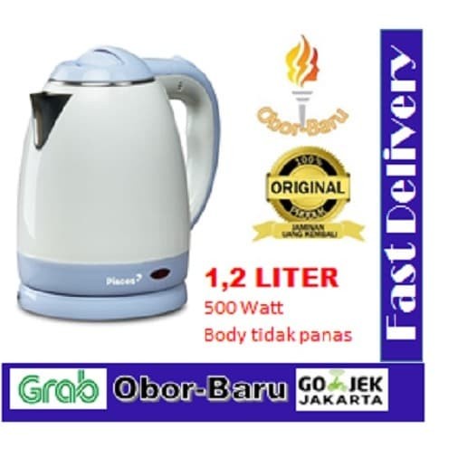 Pisces Kettle/Teko Listrik 1.2L Double Wall Inner Stainles Pk-122 Promo Terbaru