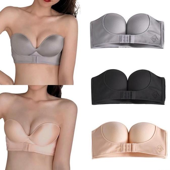Strapless Bra Tanpa Tali Bra Push Up BH Kait Depan Invisible Bra
