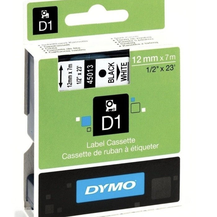 

Sarila Dymo Standard D1 45013 Labeling Tape Black Print On White Tape