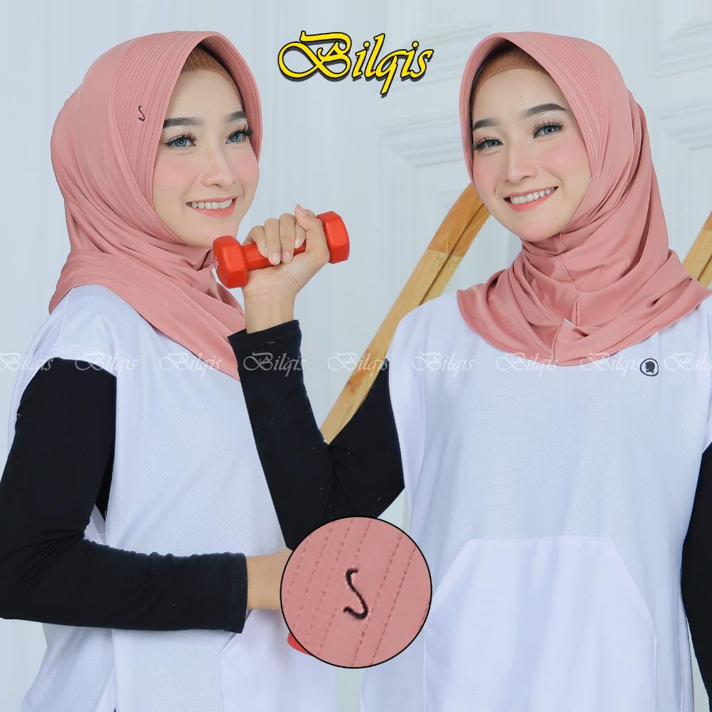 TERLARIS HIJAB JERSI SPORT BILQIS || HAMIDAH SPANDEX BALON HIJAB SPORT SIZE S & M TERBARU