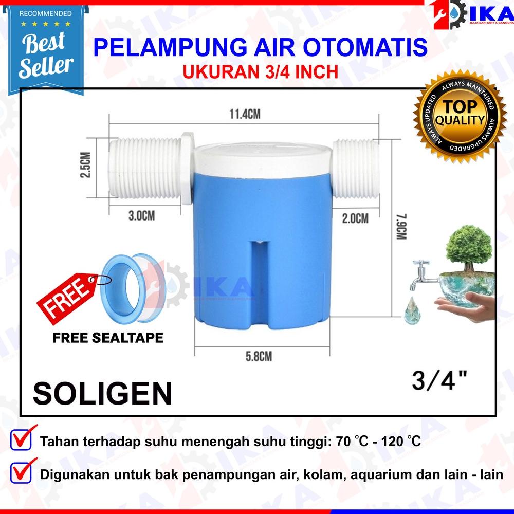 Terbaik Pelampung Keran Otomatis SOLIGEN ASLI 1/2" dan 3/4" Water Control Pelampung Toren Pelampung 