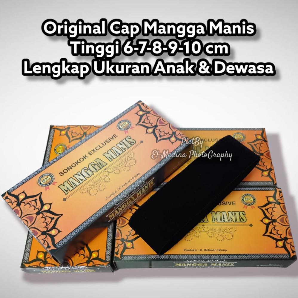 Trend - Peci Hitam Mangga Dua Dan Mangga Manis Pendek Kopiah Songkok Hitam Nasional Hitam Polos Non 