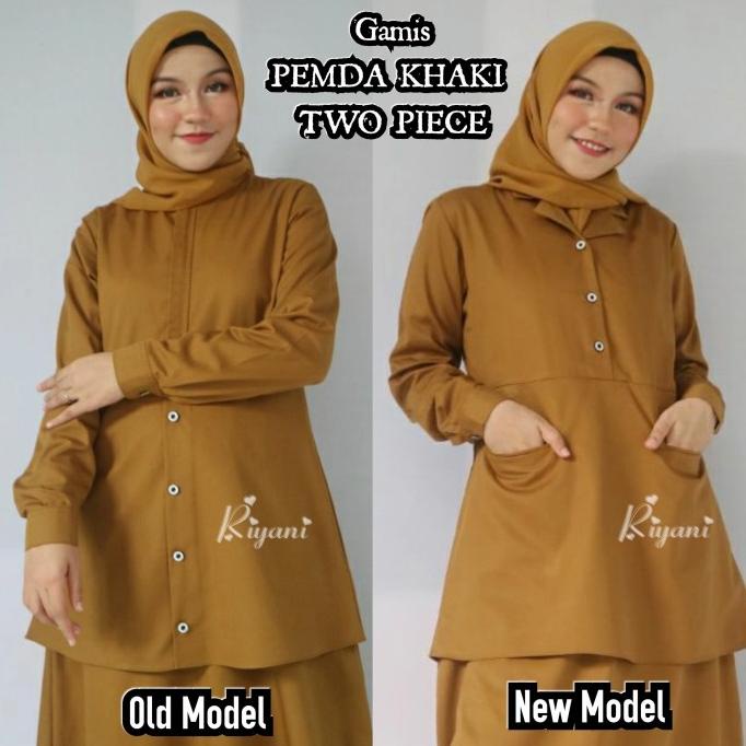 Gamis Khaki Pns Pemda Seragam Dinas Guru Syari Muslim by Riyani