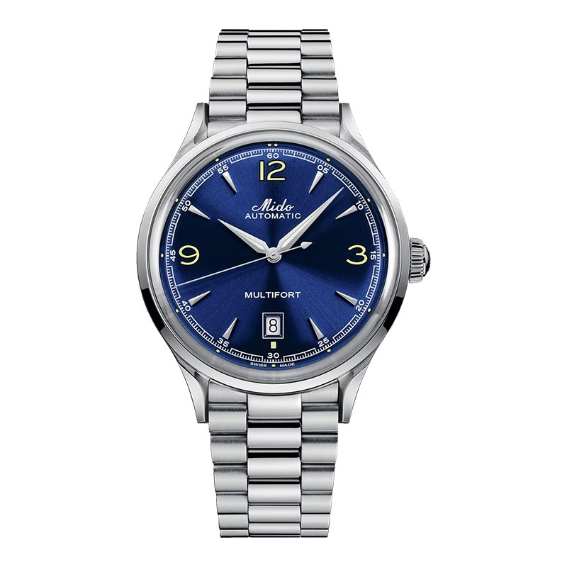 Jam Tangan Pria MIDO Multifort M040.407.11.047.00 Automatic Powerwind Blue Dial Stainless Steel Strap